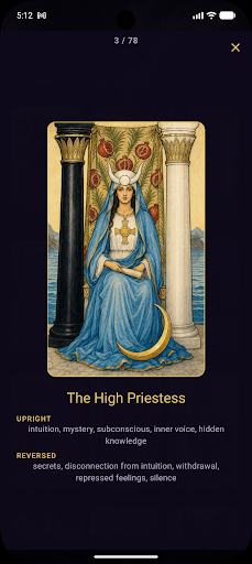 Arcana: Tarot Journal & Diary app screenshot