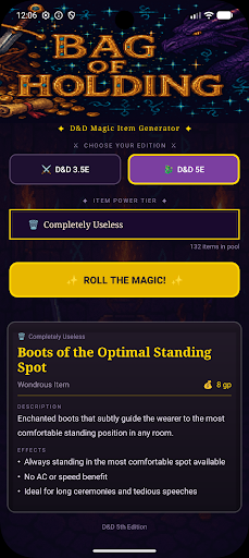 Bag of Holding app screenshot