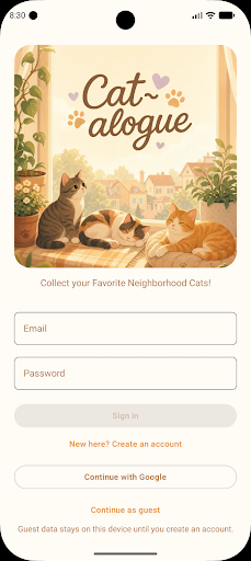 Cat~alogue app screenshot
