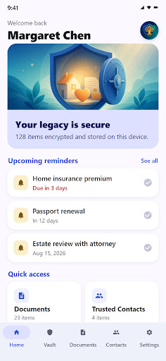 LegacyVault: Estate Organizer app screenshot